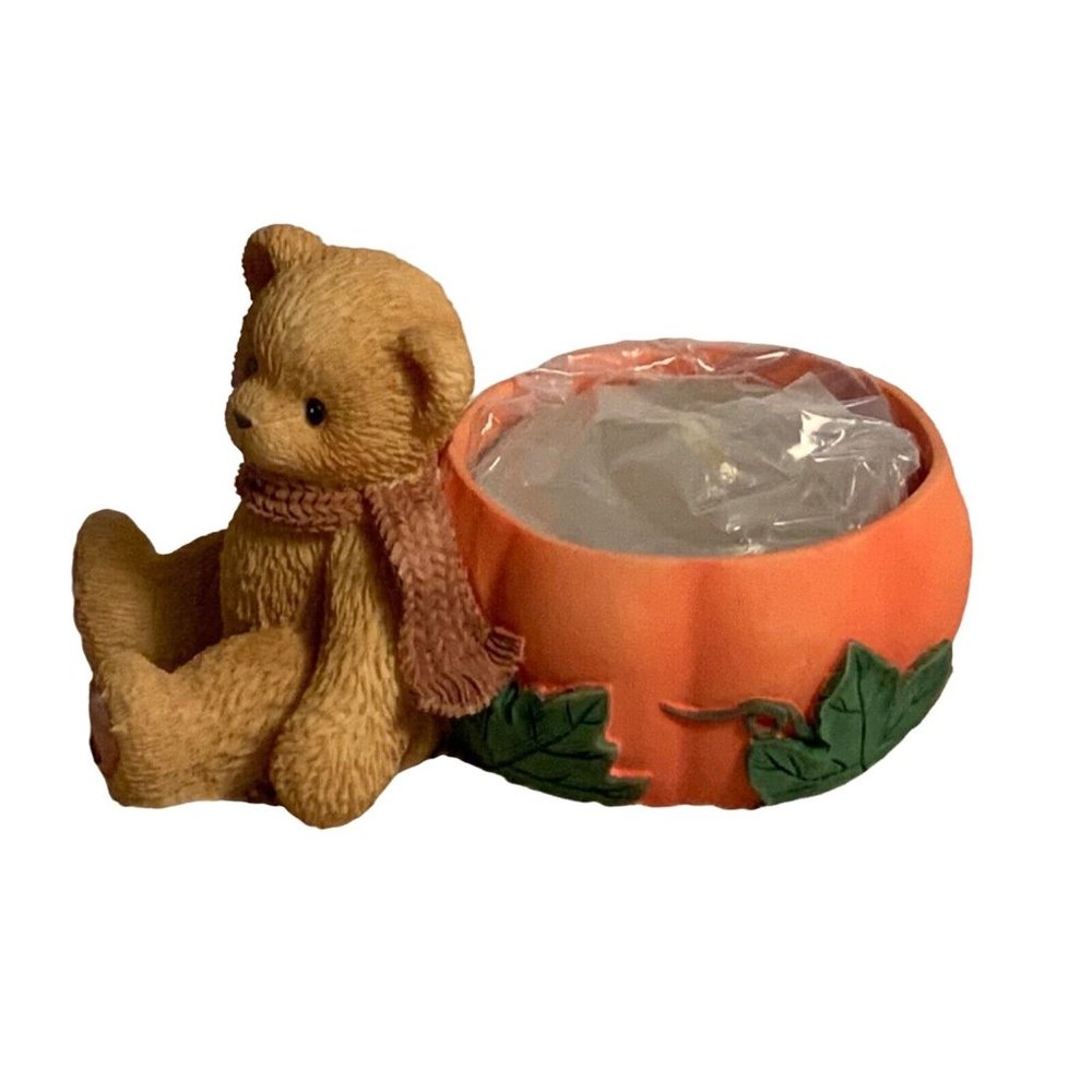 Enesco Cherished Teddies 1998 Autumn Tealight Holder Avon Figurine NEW IN BOX